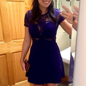 Express Cobalt Blue Lace Stretch Mini Dress